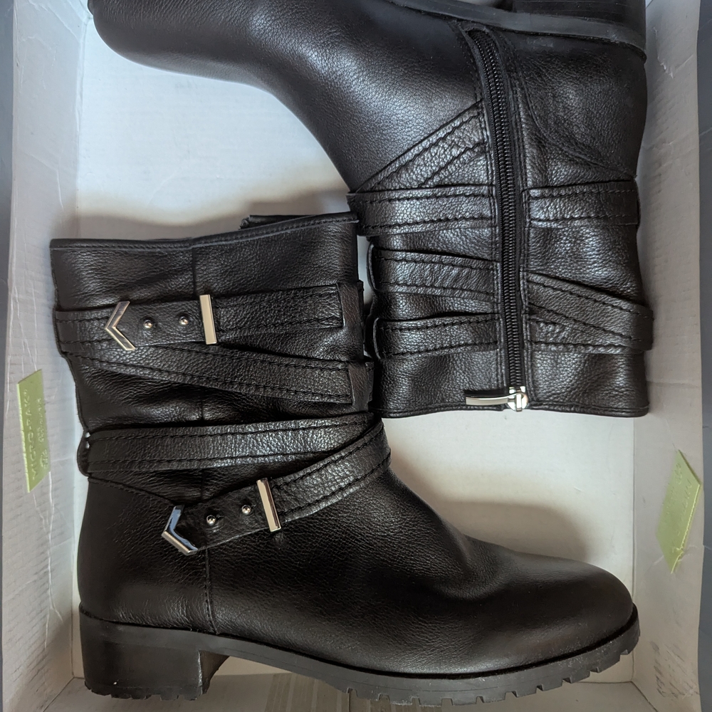 Women's Black Leather Boots - Essex Lane
